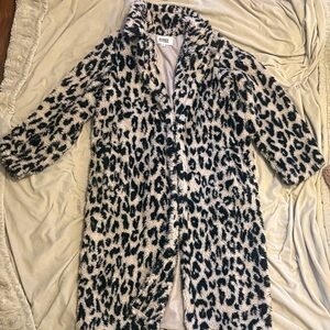 BB Dakota by Steve Madden Animal Print Teddy Coat